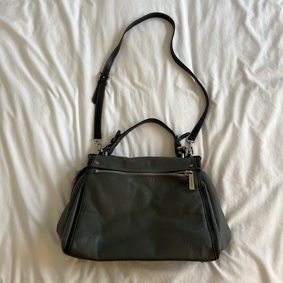 Michael Kors Grey and Black Leather Satchel - Picture 6 of 16
